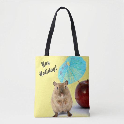 Funny Cute Gerbil Summer Holiday Yellow Tasche (Vorderseite)