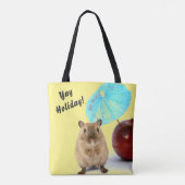 Funny Cute Gerbil Summer Holiday Yellow Tasche (Rückseite)