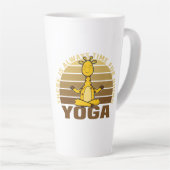 Funny cute giraffe doing yoga. funny yoga poses milchtasse (Rechte Ecke)