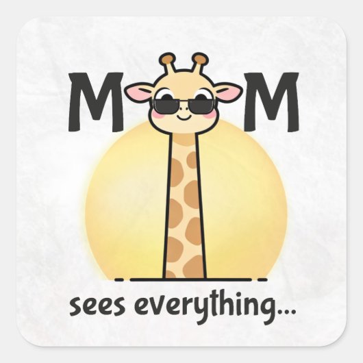 Funny Cute Giraffe Mom Sticker (Vorderseite)
