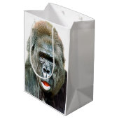 FUNNY CUTE GORILLA MITTLERE GESCHENKTÜTE (Rückseite Schrägansicht)