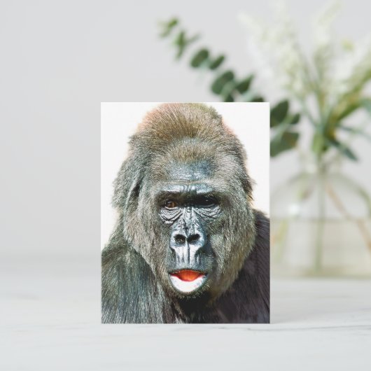 FUNNY CUTE GORILLA POSTKARTE (Stehend Vorderseite)