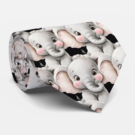 Funny Cute Jumbo Elephant Kawaii Neck Tie Krawatte (Gerollt)