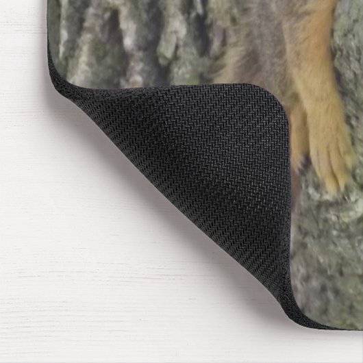 Funny Cute Lazy Squirrel on Tree Branch Mousepad (Ecke)