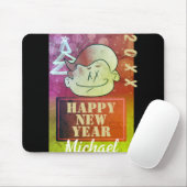 Funny Cute Little Cartoon Boy Happy New Year T Shi Mousepad (Mit Mouse)