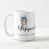 Funny Cute MInimal Snowman Frosted Forest Xmas Kaffeetasse (Links)