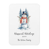 Funny Cute MInimalist Snowman Frosted Forest Magnet (Vertikal)