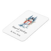 Funny Cute MInimalist Snowman Frosted Forest Magnet (Linke Seite)