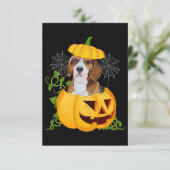Funny Cute Pumpkin Halloween Beagle Witch Pumpkin RSVP Karte (Stehend Vorderseite)