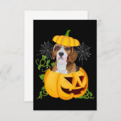 Funny Cute Pumpkin Halloween Beagle Witch Pumpkin RSVP Karte (Vorne/Hinten)