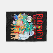 Funny Cute Rudolph The Red Nosed Reindeer Christma Fleecedecke (Vorderseite (Horizontal))
