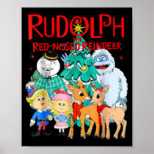 Funny Cute Rudolph The Red Nosed Reindeer Christma Poster (Vorne)