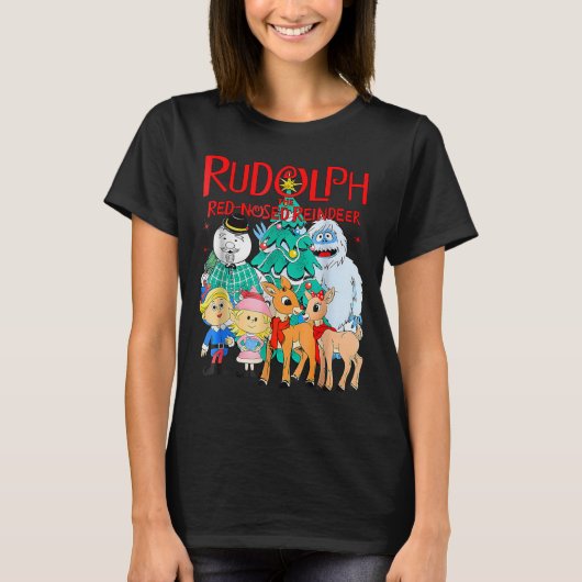 Funny Cute Rudolph The Red Nosed Reindeer Christma T-Shirt (Vorderseite)