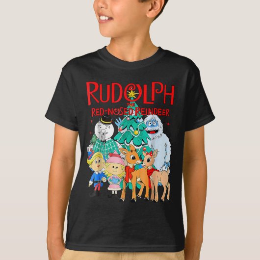 Funny Cute Rudolph The Red Nosed Reindeer Christma T-Shirt (Vorderseite)
