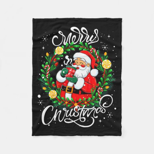Funny Cute Santa Claus Merry Christmas Men Women K Fleecedecke (Vorderseite)