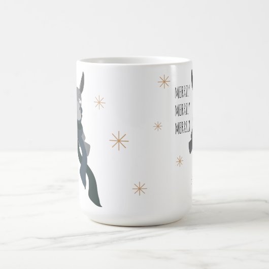 Funny Cute Sarcastically Merry Winter Donkey Kaffeetasse (Mittel)