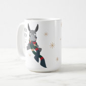 Funny Cute Sarcastically Merry Winter Donkey Kaffeetasse (Vorderseite Links)