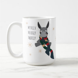 Funny Cute Sarcastically Merry Winter Donkey  Kaffeetasse