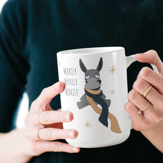 Funny Cute Sarcastically Merry Winter Donkey  Kaffeetasse