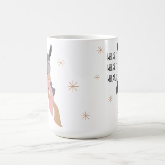 Funny Cute Sarcastically Merry Winter Donkey  Kaffeetasse (Mittel)