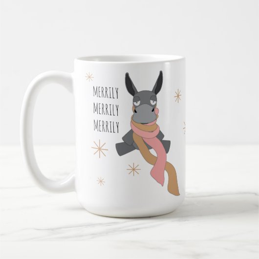 Funny Cute Sarcastically Merry Winter Donkey Kaffeetasse (Links)