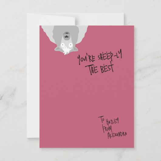 Funny Cute Sheeply The Best Sheep Pun Customizable Karte (Rückseite)