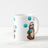 Funny Cute Sloth Juggling Circus Balls Juggling Kaffeetasse (VorderseiteRechts)