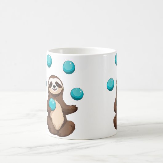 Funny Cute Sloth Juggling Circus Balls Juggling 	  Kaffeetasse (Mittel)
