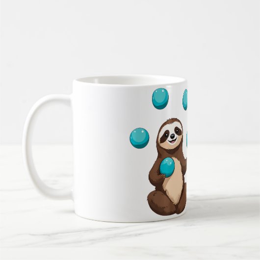 Funny Cute Sloth Juggling Circus Balls Juggling Kaffeetasse (Links)