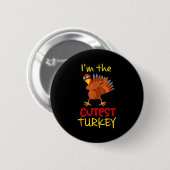 Funny Cutest Turkey Matching Family Group Thanksgi Button (Vorne & Hinten)