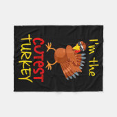 Funny Cutest Turkey Matching Family Group Thanksgi Fleecedecke (Vorderseite (Horizontal))
