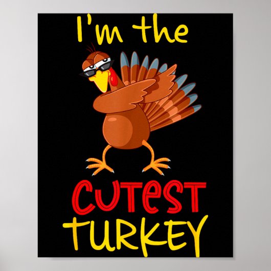 Funny Cutest Turkey Matching Family Group Thanksgi Poster (Vorne)