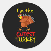 Funny Cutest Turkey Matching Family Group Thanksgi Runder Aufkleber (Vorderseite)