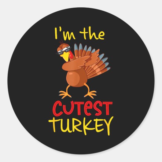 Funny Cutest Turkey Matching Family Group Thanksgi Runder Aufkleber (Vorderseite)