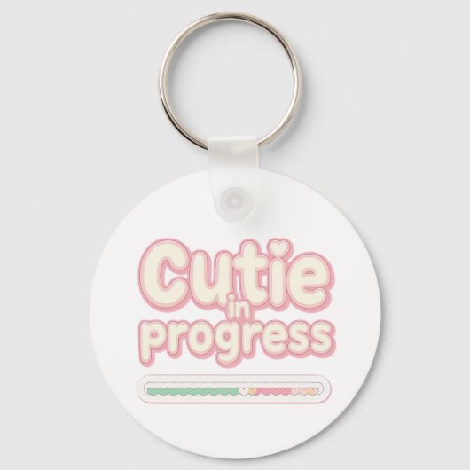 Funny "Cutie in Progress" Loading Bar Schlüsselanhänger (Vorderseite)
