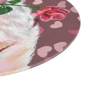 Funny Cutting Board Gentleman Pig mit Rose Schneidebrett (Ecke)