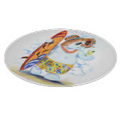 Funny Cutting Board mit Snowman Surfer Schneidebrett (Ecke)