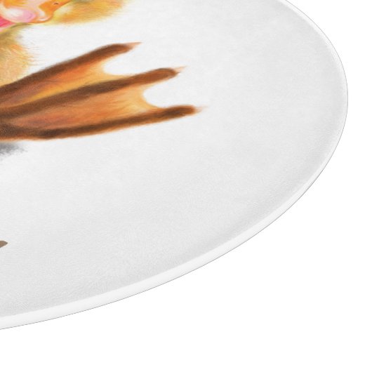 Funny Cutting Board Playful Duck - Custom Text Schneidebrett (Ecke)