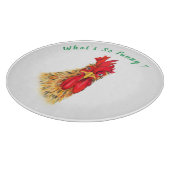 Funny Cutting Board überrascht Rooster Custom Text Schneidebrett (Ecke)