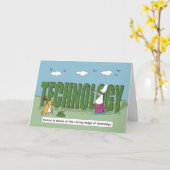 Funny Cutting Hedge of Technology Happy Birthday Karte (Gelbe Blume)