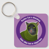 Funny Cyber Fraud Awareness - Hacker beobachten Schlüsselanhänger (Vorderseite)