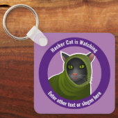 Funny Cyber Fraud Awareness - Hacker beobachten Schlüsselanhänger (Vorderseite)