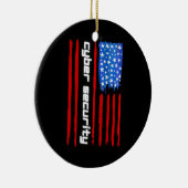 Funny Cybersecurity IT Analyst American Flag Keramik Ornament (Rechts)