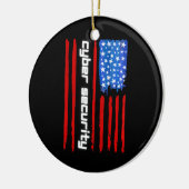 Funny Cybersecurity IT Analyst American Flag Keramik Ornament (Links)