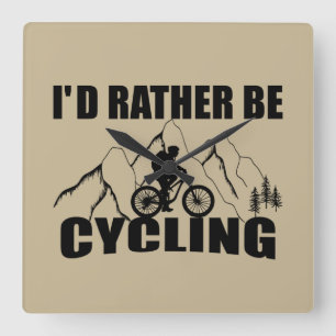 Funny Cycle Zitat Quadratische Wanduhr