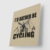 Funny Cycle Zitat Quadratische Wanduhr (Winkel)