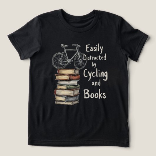 Funny Cycling and Books Lover Zitat Tri-Blend Shirt (Design Vorderseite)