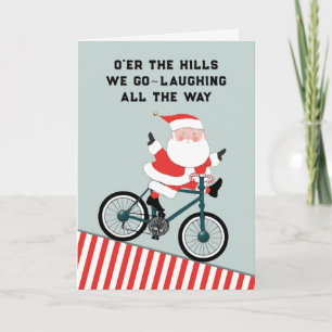 Funny Cycling Biking Holiday Card Feiertagskarte