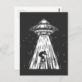 Funny Cycling bmx Alien Ufo Biker Entführung Postkarte (Vorne/Hinten)