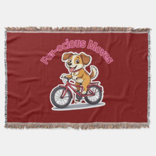 **Funny Cycling Dog – Cute Dog Riding a Bicycle Il Decke (Vorderseite)